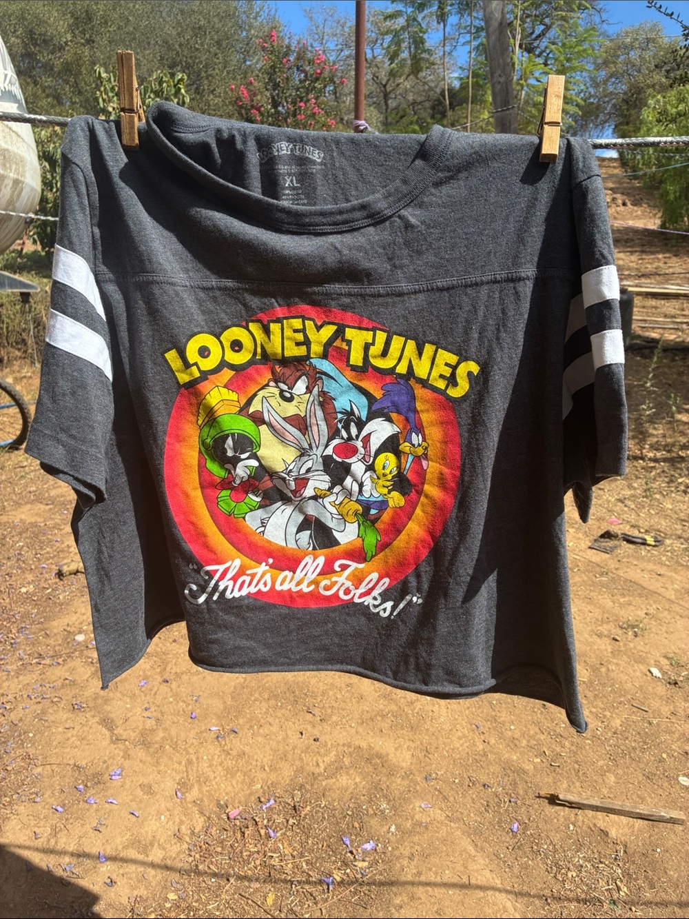 Warner Bros. Looney Tunes Black Graphic Sweatshirt with Multicolor Print